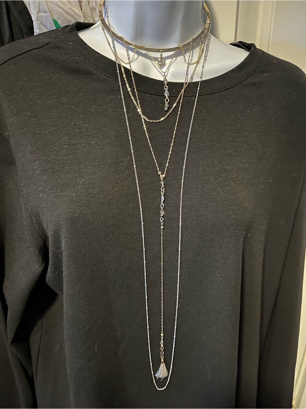 NWT EXPRESS Chandelier Layered Tassel Pendant Necklace -